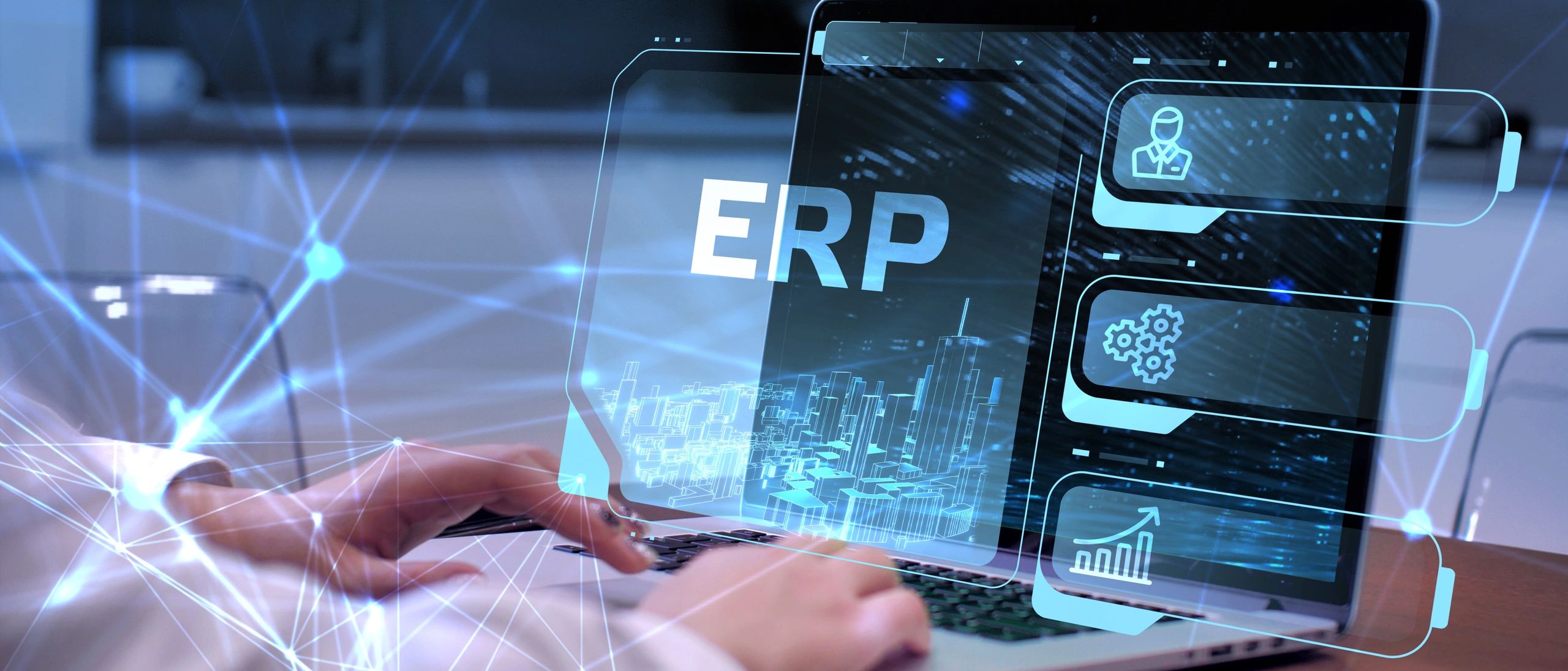 ERP software on computer